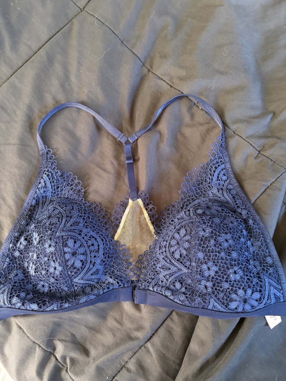Victoria's Secret Navy Lace Bralette with Mesh Inset